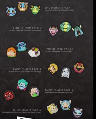 DotA 2 Emoticharms Choose Your Hero Complete Your Set DOTA2 Rubber Pin Emotes