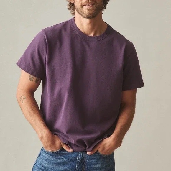 American Giant Mens M Burgundy T Shirt Everest Cotton Made in USA