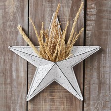 Faceted Metal Star White Wall Hanging w/ Pocket 12x12 VHC Brands