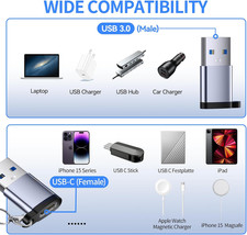 USB to USB C Adapter, USB C Male to USB 3.0 Female 2 Pack, C Female to a Male...
