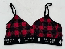 Red And Black Buffalo Plaid Bralette- NEW- LumberUnion