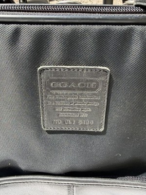 COACH Black Leather Front and nylon upright 23” CarryOn Suitcase COACH Black Leather Front and nylon upright 23” CarryOn Suitcase