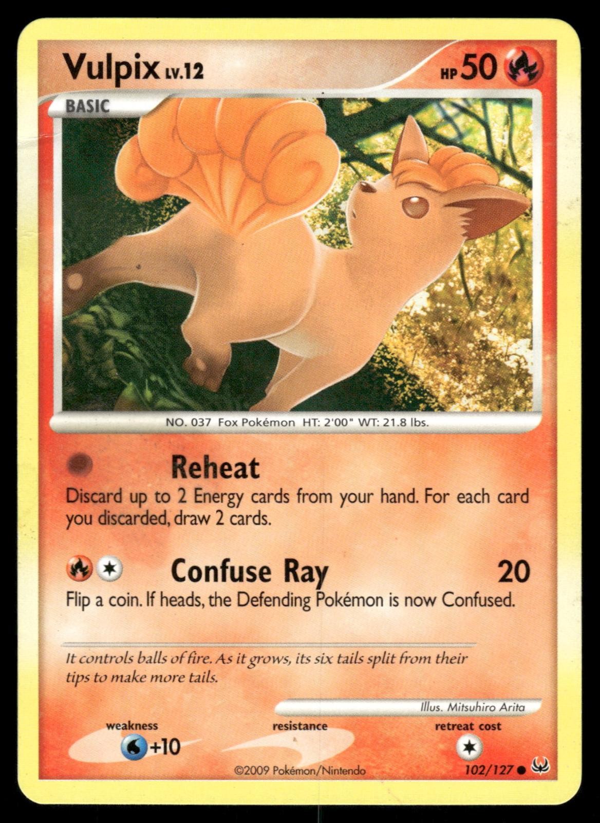 Vulpix 102/127 Common Platinum Pokemon Near Mint
