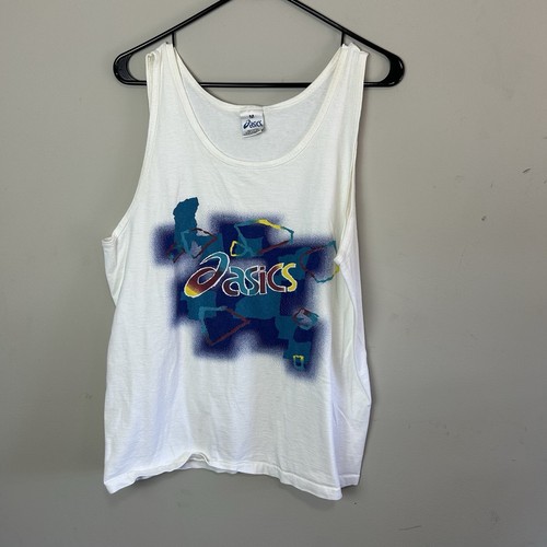 Vintage 90’s Y2K Asics Tiger Logo Mesh Tank Top Made In USA Size M RARE