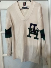 2023 Fall Mens Tommy Hilfiger Monogram V Neck Sweater Small 100 Cotton