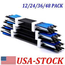 12/24/3648pcs 20" Hunting Crossbow Bolts Carbon Arrows Half Moon Nock OD 8.8mm