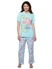 Women's The Little Mermaid Ariel Pajama Set T-Shirt Pants Disney