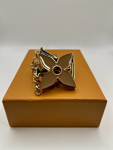 Auth LOUIS VUITTON Fleur De Monogram Black & Beige Bag Charm / Key Charm - Picture 3 of 5
