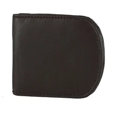 CTM Men's Leather Front Pocket C-Fold Taxi Wallet