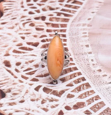 Baltischer Bernstein Edelstein Ring 925 Sterlingsilber Handmade L-46 - Bild 1 von 4