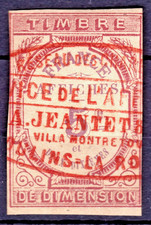 TIMBRE FRANCE FISCAUX DIMENSION SUPERBE CACHET-OBL. TB-VSCAN-