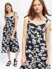 NEW Urban Outfitters Positano Daisy Print Tie-Shoulder Floral Midi Dress M $80
