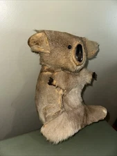 VTG Australian Koala Bear Real Fur Kangaroo? 11” Stuffed Animal Toy Souvenir
