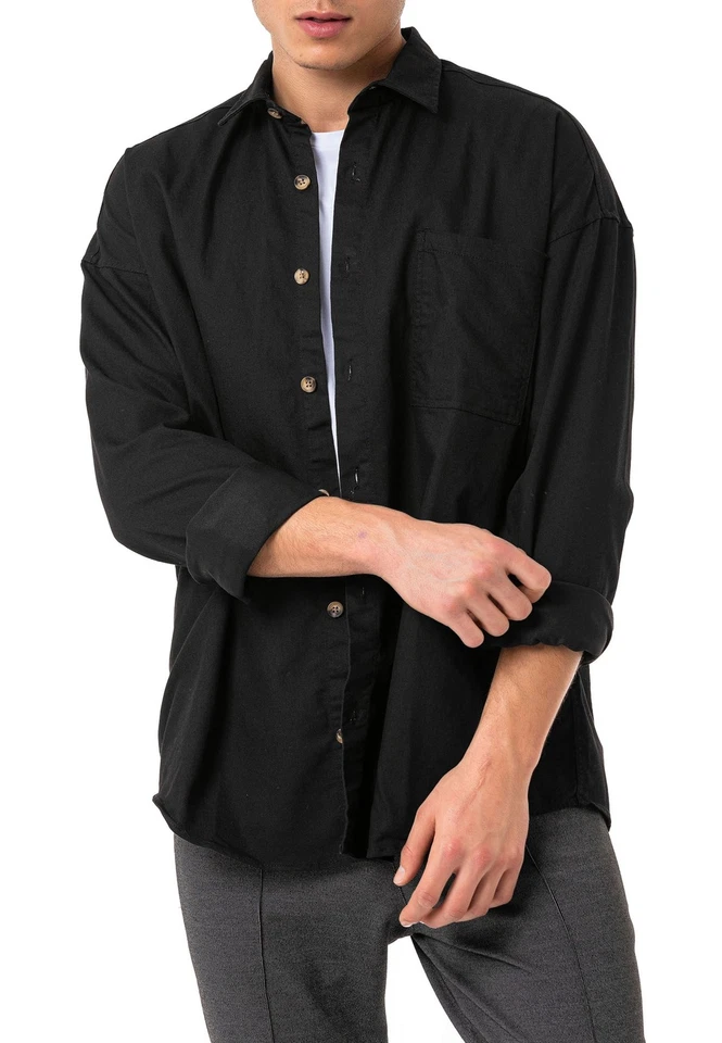 Redbridge Herren Hemd Jeanshemd Freizeithemd Premium Denim Oversized Wide Cut - Bild 3 von 4