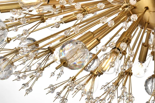 Elegant Lighting Vera 42" Crystal Starburst Oval Pendant In Gold - Picture 4 of 9