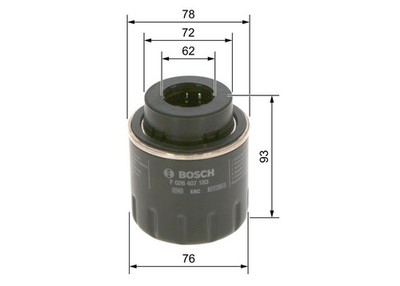 BOSCH Oil Filter Fits AUDI A1 SEAT Ibiza SKODA Rapid VW Passat 1.2-1.6L 2006-