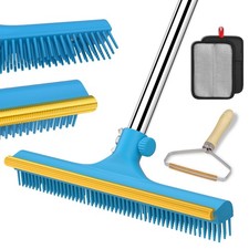 3 in 1 Carpet Rake for Pet Hair Removal, Reusable Pet Hair Remover Broom, 60'...