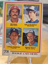 1978 ROOKIE CATCHERS BASEBALL  CARD  DALE MURPHY #708 LANCE PARRISH EX. rookie card picture