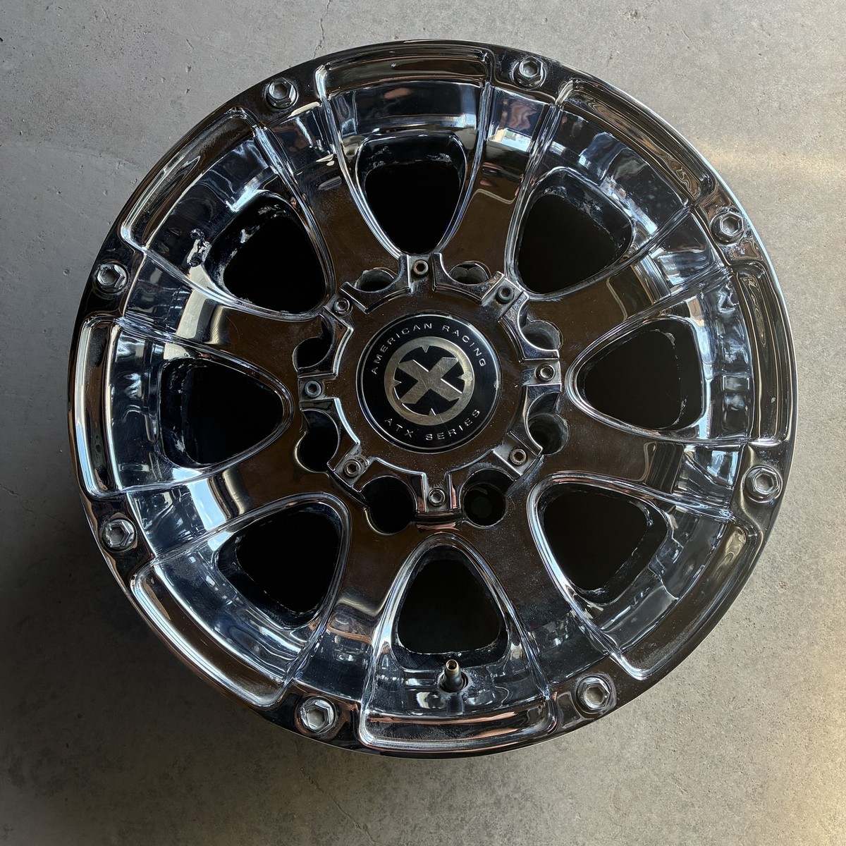 American Racing ATX Series 16'' 8 Spoke Chrome Wheel 16x8 8x6.5