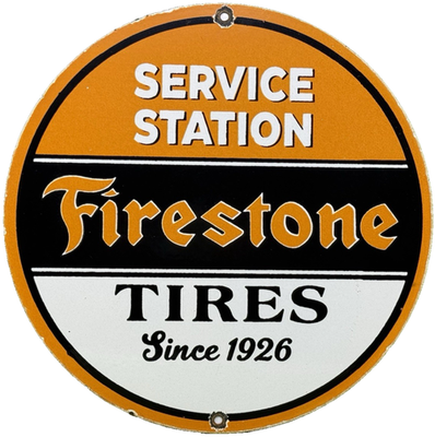 #ad #ad VINTAGE FIRESTONE TIRES PORCELAIN SIGN AUTO REPAIR GAS STATION MOTOR OIL PUMP $121.06