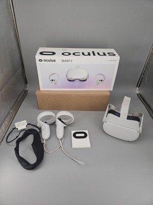 Oculus Quest 2 VR Headset & Controllers w/Box Missing Charger/Cords, Has Manual