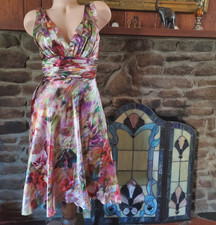 David Meister 100% Silk Floral Dress Size 8 Neiman Marcus Saks 5th Ave Luxury