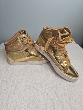 Pastry Glam GOLD GLITTER Girls Sneaker Gold Size 6 Size Euro 37