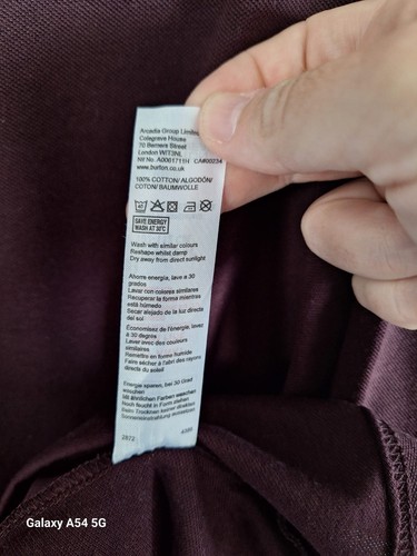 Camicia Burton Uomo Londra Borgogna Estiva Manica Corta Bottoni 100% Cotone - Foto 10 di 11