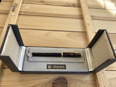 ELYSEE SPECIAL EDITION  stop Cancer  Marble FOUNTAIN PEN WITH 14K. RARE!