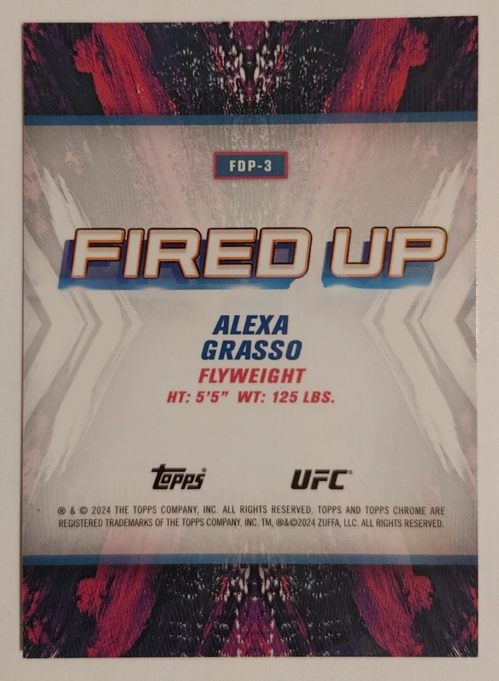 2024 Topps Chrome UFC ALEXA GRASSO FIRED UP INSERT #FDP-3 NM-MT A2 - Image 2 of 2