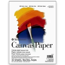  200 Series Canvas Paper, Tape Bound Pad, 9x12 inches, 10 Sheets (115lb/187g)  