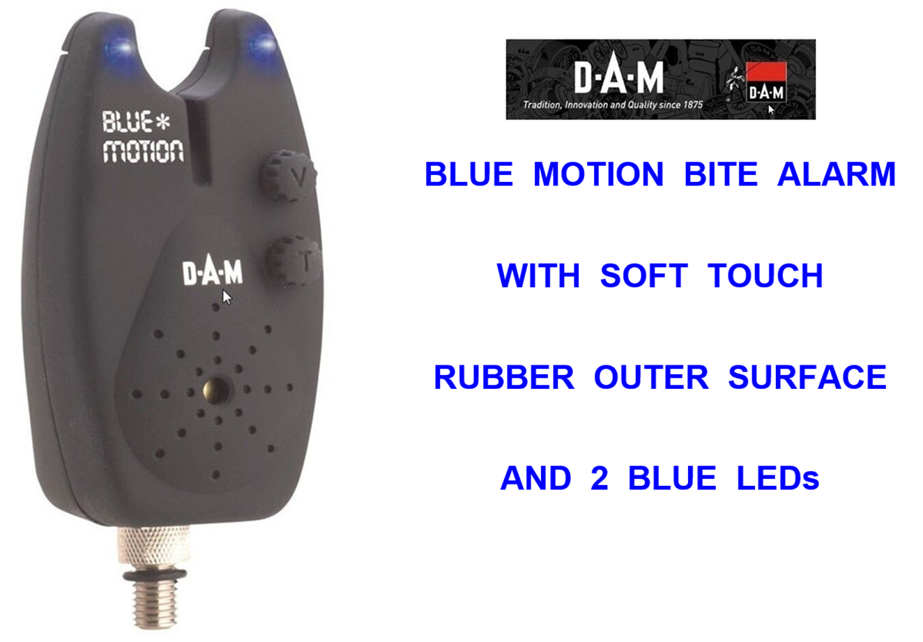 DAM BLUE MOTION BITE ALARM FOR CARP FISHING ROD POD BUZZBAR BANK STICK INDICATOR