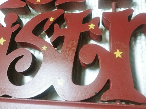 Christmas Decoration Signs "Merry Christmas" "Believe" "Celebrate" - Set of 6 - Picture 3 of 7