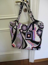 Emilio Pucci grande borsa a mano a spalla in stoffa Multicolor  Made In Italy