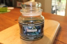 Vintage Retired Yankee Candle Eucalyptus 14.5 oz, Black Band, White Label, Used