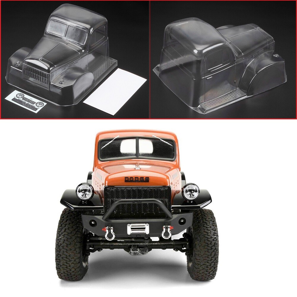 1:10 RC Clear Lexan Body Shell – Cab for Cab Chassis - Dodge
