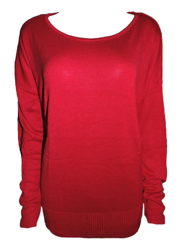 Damen Pullover Pulli Langarm beere oder blau Fledermausärmel Gr. S, M, L - Picture 2 of 5