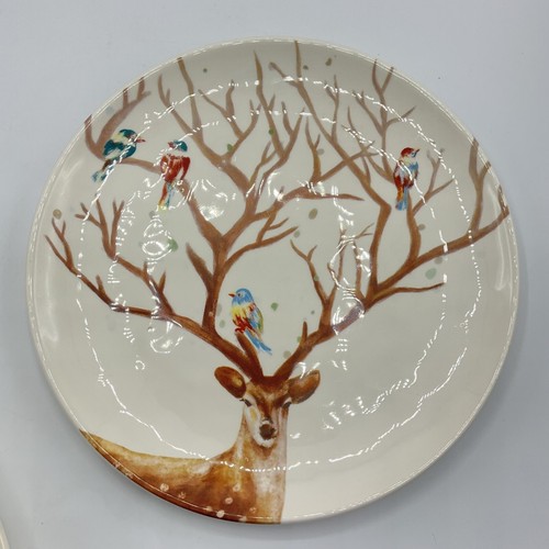 4 Pier 1 Imports Alexander Hirsch Salat Mittagessen Teller Eisenstein 8,75 Zoll - Bild 3 von 3