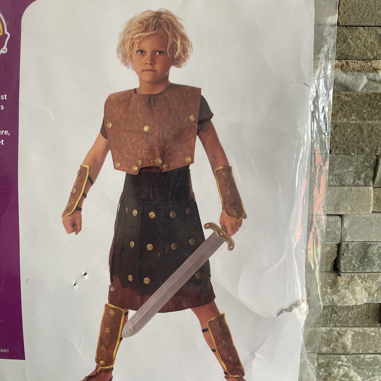 Disfraz Niño Guerrero Día Mundial del Libro Imperio Romano Niños Vestido Elegante Edad 7-9 años