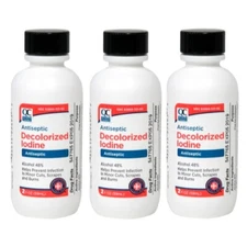 3 Pack Quality Choice Iodine Decolorized 2Oz Each
