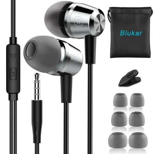 Blukar Auricolari, Ear Cuffie Auricolari Stereo in Metallo con Microfono HD  | eBay