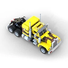 Semi-trailer Truck 1542 Bricks/Dynamic Version/Yellow & Black MOC-138226 Gift