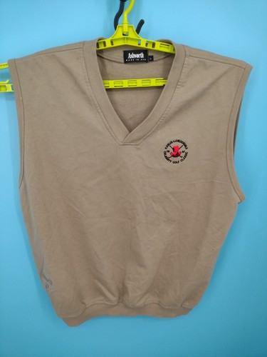 VTG 90s Ashworth Sweater Mens L Beige USA Made Vest 1997 Celebrity Golf Classic - Picture 3 of 14