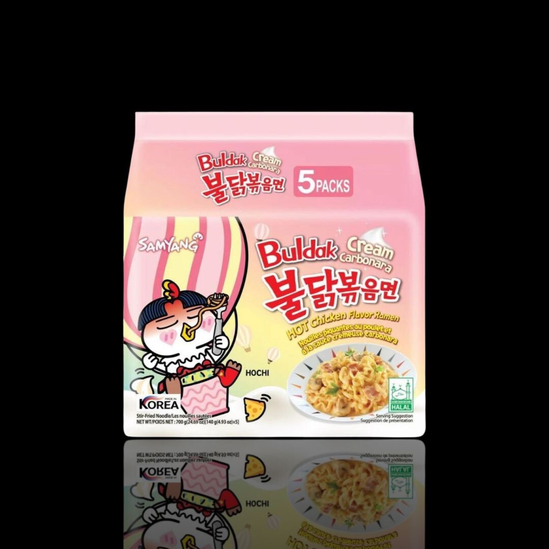 2 x (5 Pack) Samyang Buldak - Spicy Hot Chicken Cream Carbonara Ramen Noodles