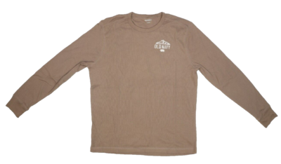 Old Navy Long Sleeve Logo Graphic Thermal Waffle Knit Brown T 