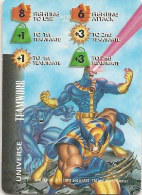 Marvel OVERPOWER Teamwork 8F +1 +3 Wolverine Cyclops Beast - OP Original
