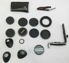 Lot of 7 Vintage Camera Lens Caps Mixed Lot with Camera Accessories JG