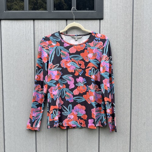 Yarra Trail Womens T-Shirt Size XS Floral Knit Long Sleeve Crew Neck Top - Picture 3 of 20