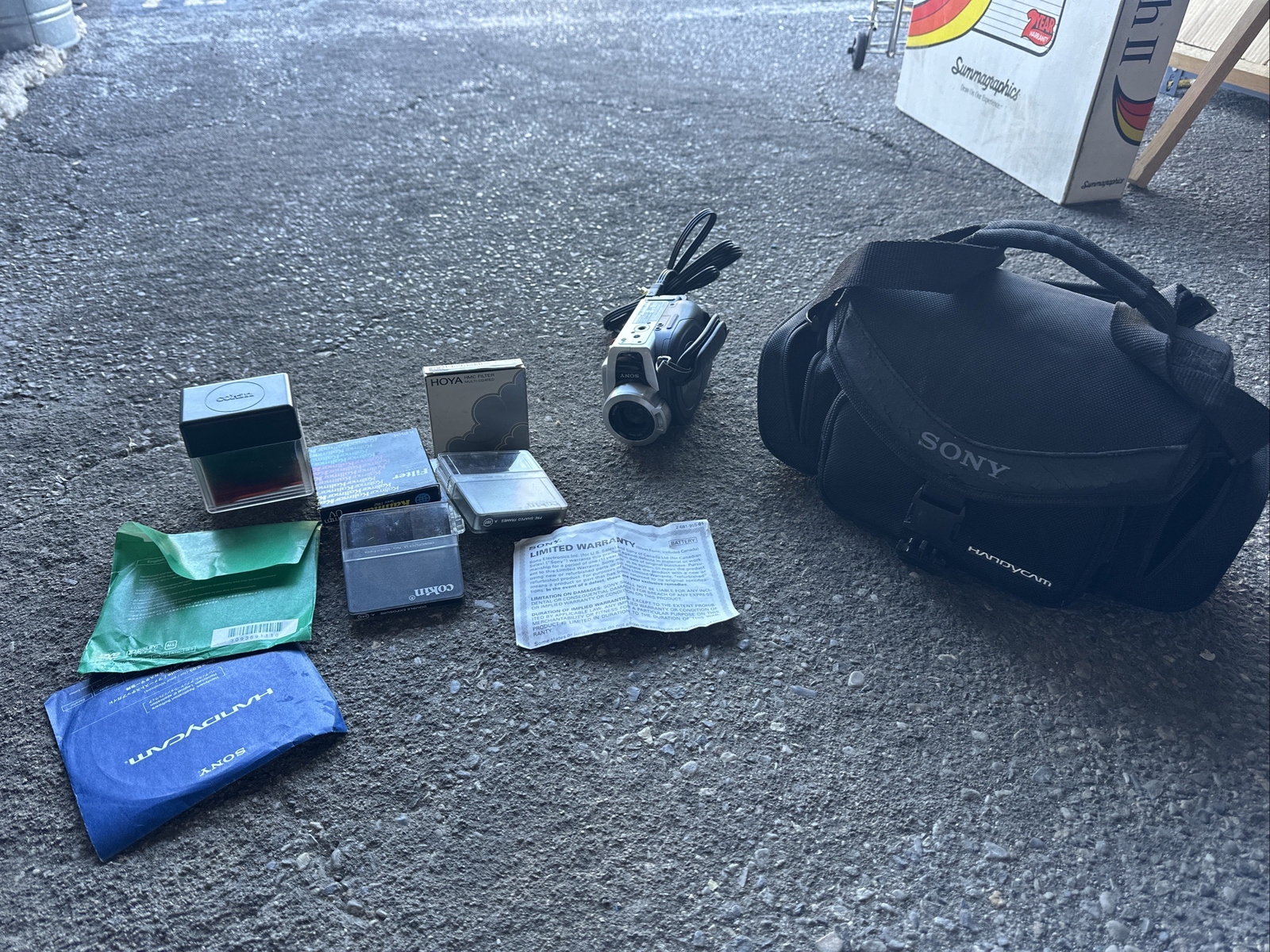 Sony Handycam DCR-DVD508 Camcorder with Filter Box, Cromofilter & Warranty-image