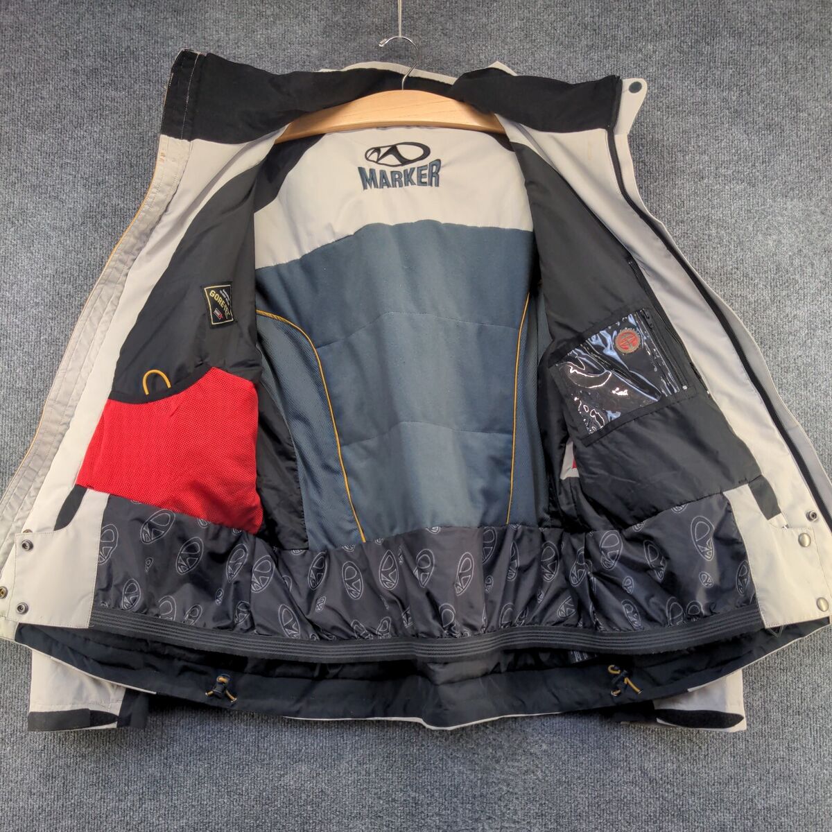 Marker Men's Gore-Tex Jacket Gray Red Size M Full Zip Marker Men's Gore-Tex Jacket Gray Red Size M Full Zip